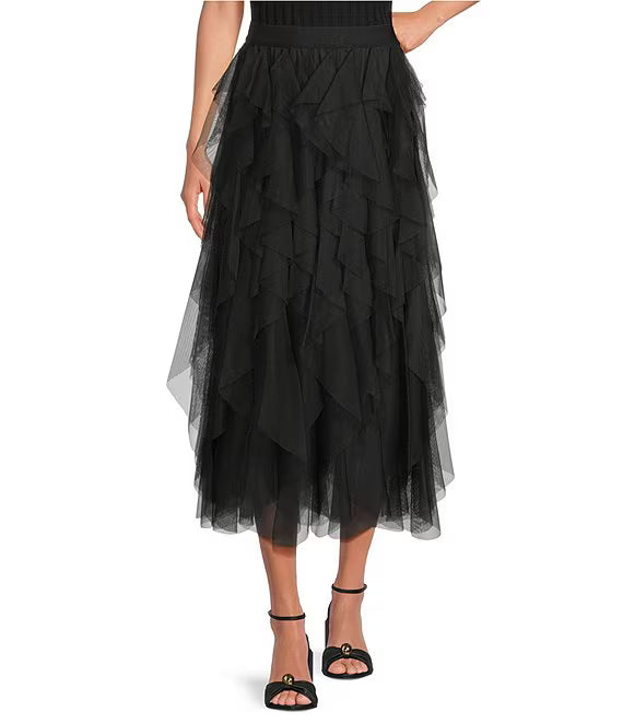 UJALA-Asta Tulle Midi Skirt