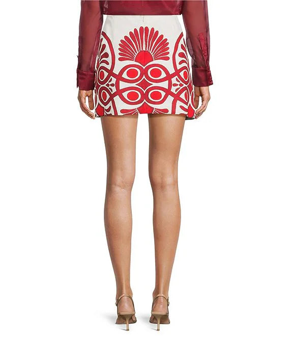 UJALA-Izzy Printed Linen Blend Skirt