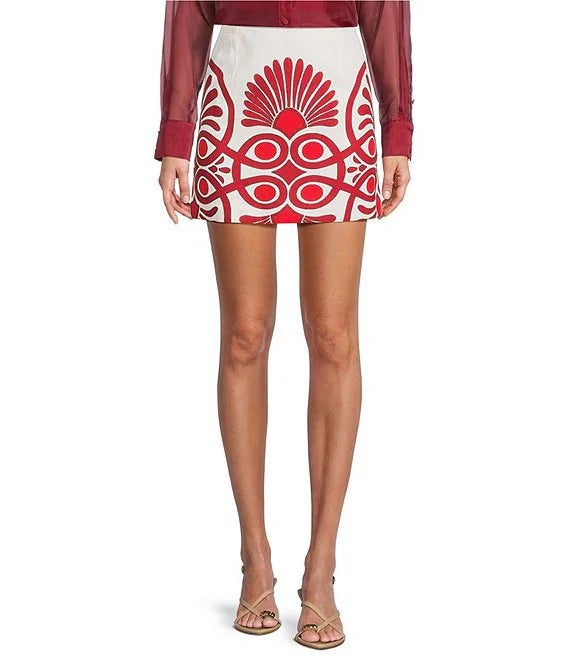 UJALA-Izzy Printed Linen Blend Skirt